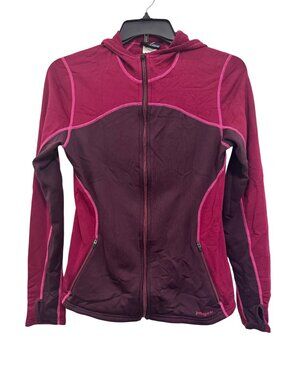Patagonia Womens Burgundy & Pink Full-Zip Hooded Jacket M With Thumbholes